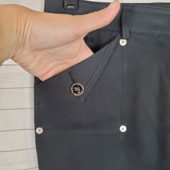 ST. JOHN SPORT BLACK TROUSERS PANTS, sz 8 - Picture 7 of 16
